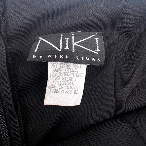 Niki by Niki Livas Black Y2K Halter Mermaid Gown V-Neck Goth Witchy Size 6 - Picture 5 of 9